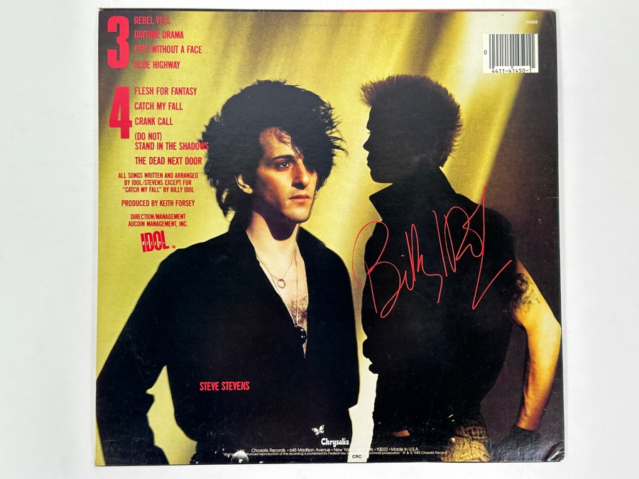 Billy Idol - Rebel Yell, The Classic 1983 Album From Chrysalis Records, Catalog Number FV 41450. A Must-Own Vinyl Record [Photo 2]