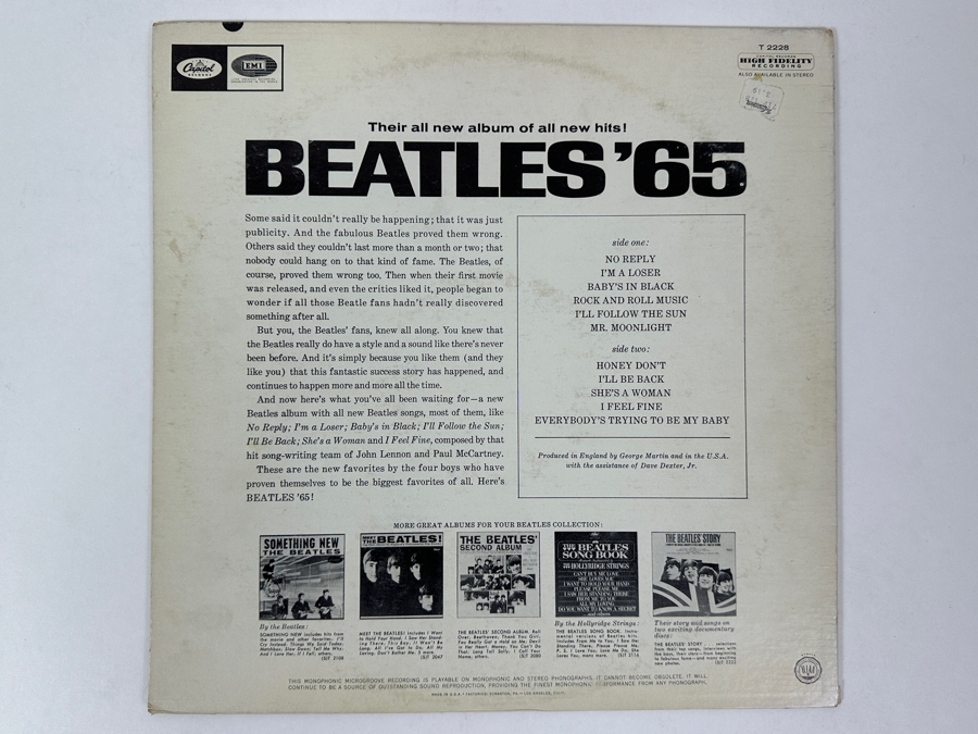 The Beatles - '65. Capitol Records [T 2228], 1964. Vinyl Record [Photo 2]