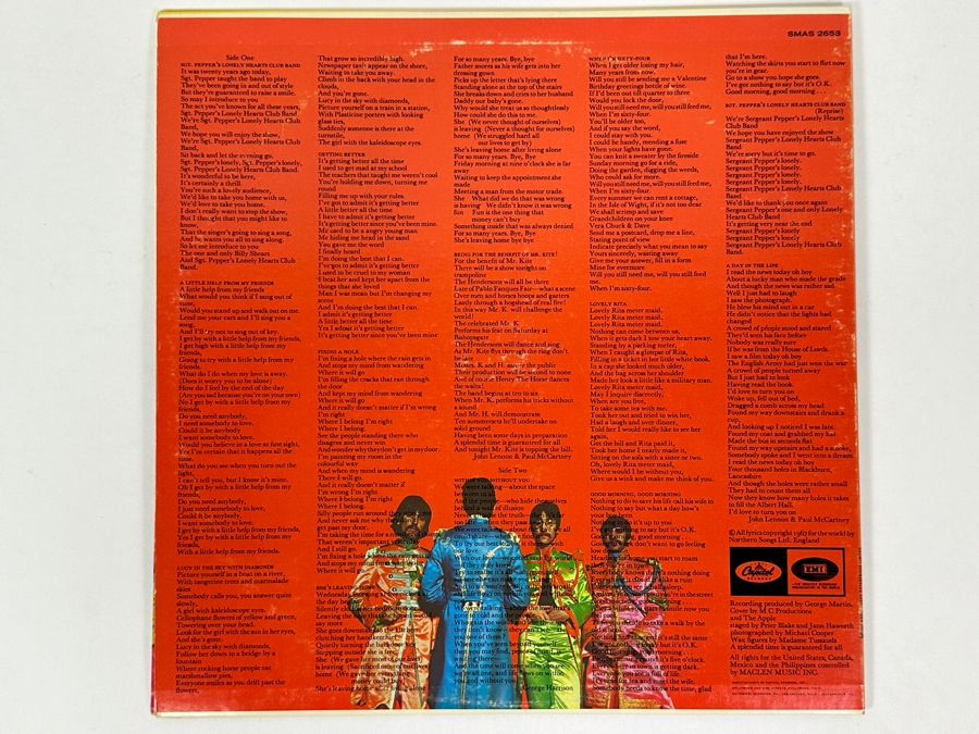 The Beatles - Sgt. Pepper's Lonely Hearts Club Band - Iconic Album Cover With Many Famous Figures - Capitol Records SMAS-2653 1967 Vinyl Record [Photo 9]