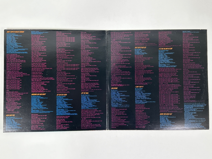 Michael Jackson - Off The Wall, Epic Records FE 35745 1979 Vinyl Record [Photo 2]