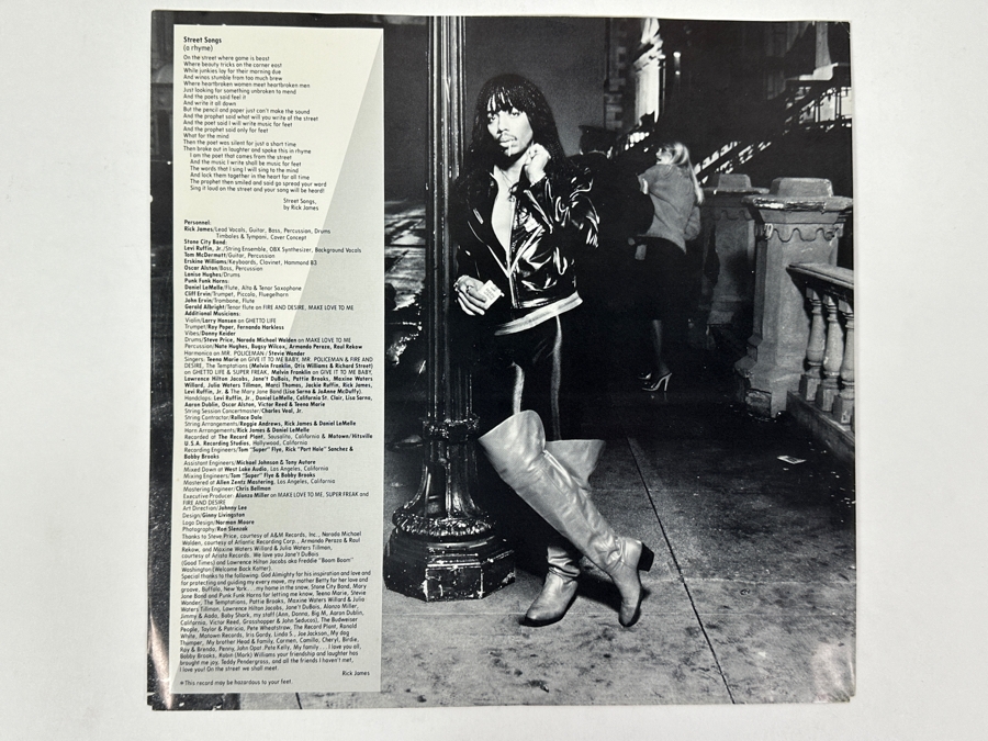 Rick James - Street Songs Gordy / Motown Records G8 1002M1 1981 Vinyl Record [Photo 5]