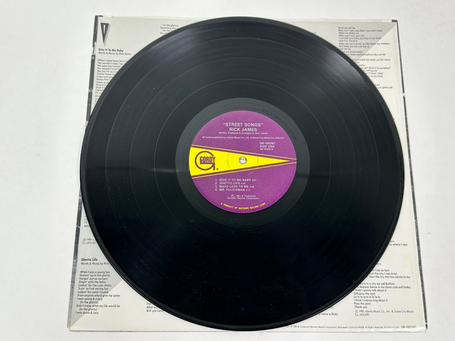 Rick James - Street Songs Gordy / Motown Records G8 1002M1 1981 Vinyl Record [Photo 2]