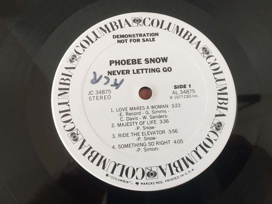 Phoebe Snow ‎- Never Letting Go - Columbia ‎- JC 34875 - PROMO [Photo 7]