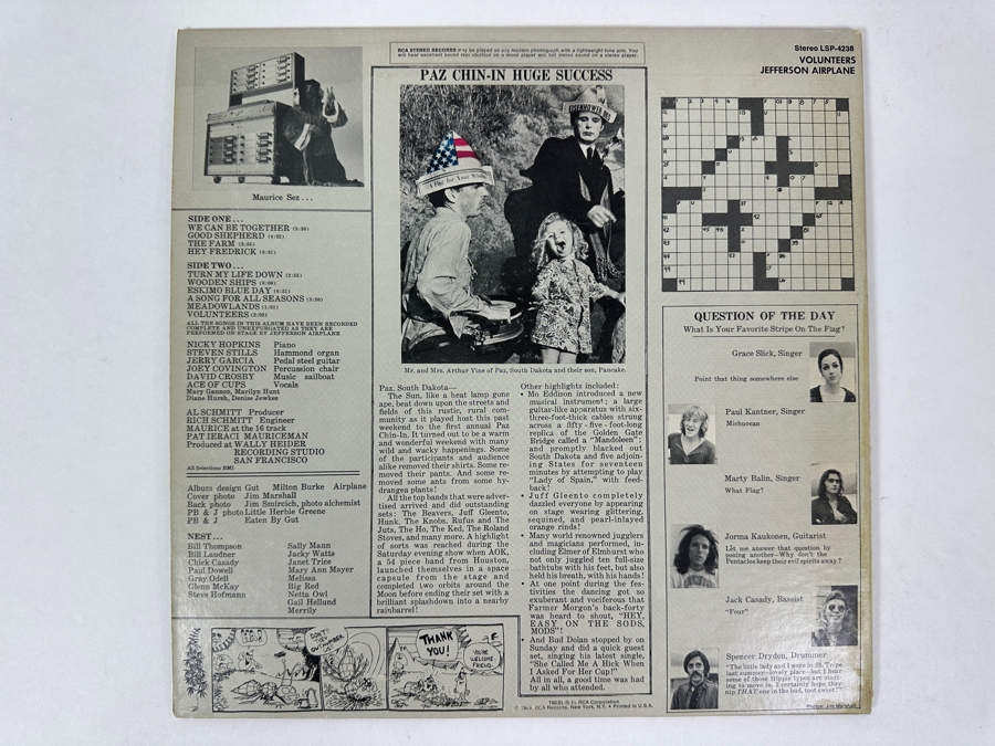 Jefferson Airplane - Volunteers, RCA LSP-4238, 1969 Vinyl Record [Photo 3]