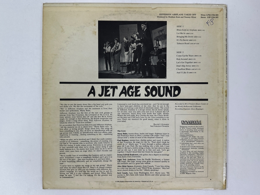 Jefferson Airplane - Takes Off, RCA Victor LSP-3584, 1966 Vinyl Record [Photo 2]