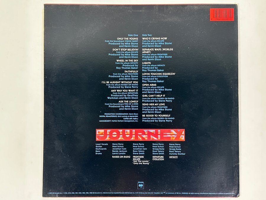 Journey - Greatest Hits Columbia C 44493 1988 Vinyl Record [Photo 2]