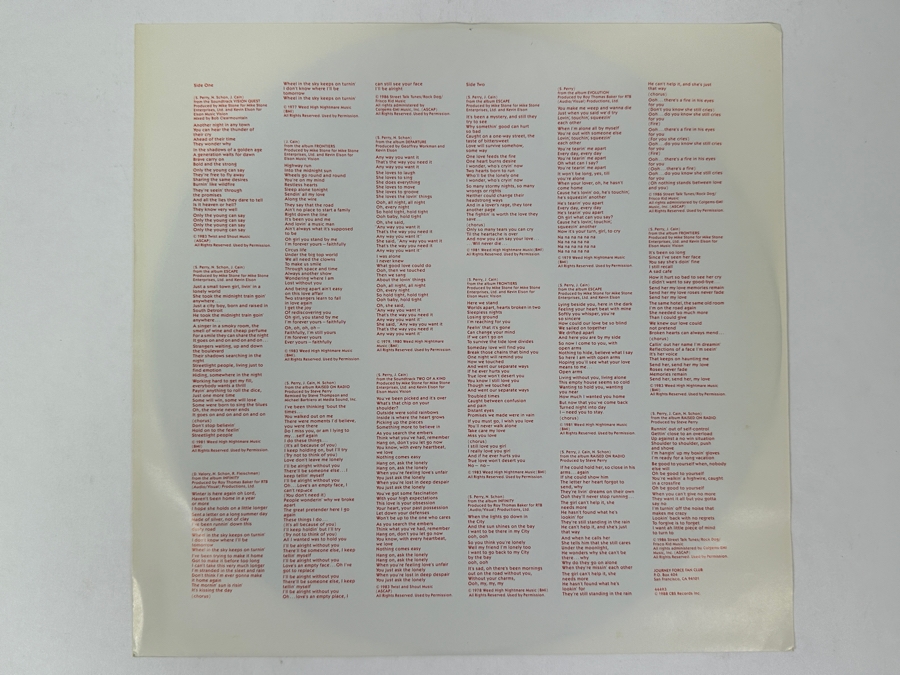 Journey - Greatest Hits Columbia C 44493 1988 Vinyl Record [Photo 6]