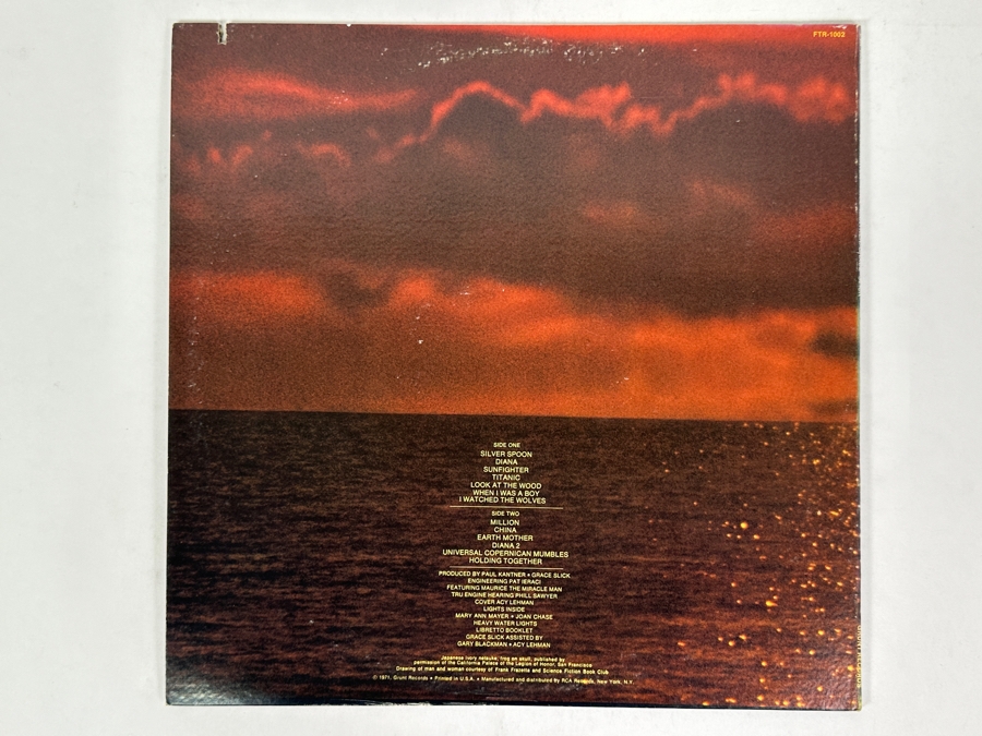 Paul Kantner & Grace Slick - Sunfighter Grunt FTR-1002 1971 Vinyl Record [Photo 4]