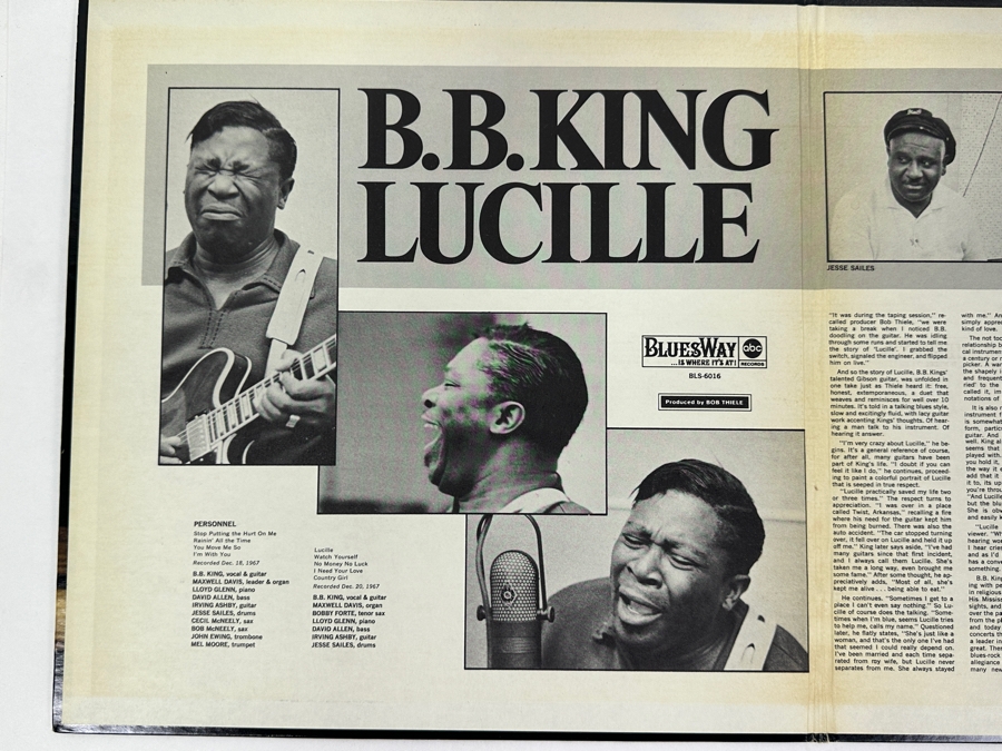 B.B. King - Lucille. This Iconic Blues Album Features A Stylized Image Of B.B. King's Beloved Guitar, Lucille BluesWay BLS-6016 1968 Vinyl Record [Photo 3]