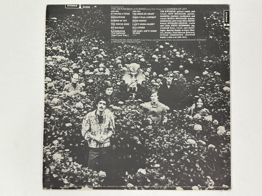 The Jim Kweskin Jug Band - Garden Of Joy. Reprise Records, Catalog Number RS 6266, 1967. Vinyl Record [Photo 2]