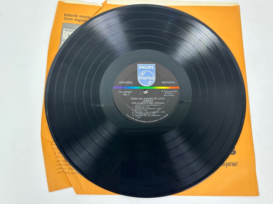 Luis Alberto Del Parana And The Trio Los Paraguayos - Songs And Dances Of Latin America - Philips, PHM 200-067, 1962 Vinyl Record [Photo 3]