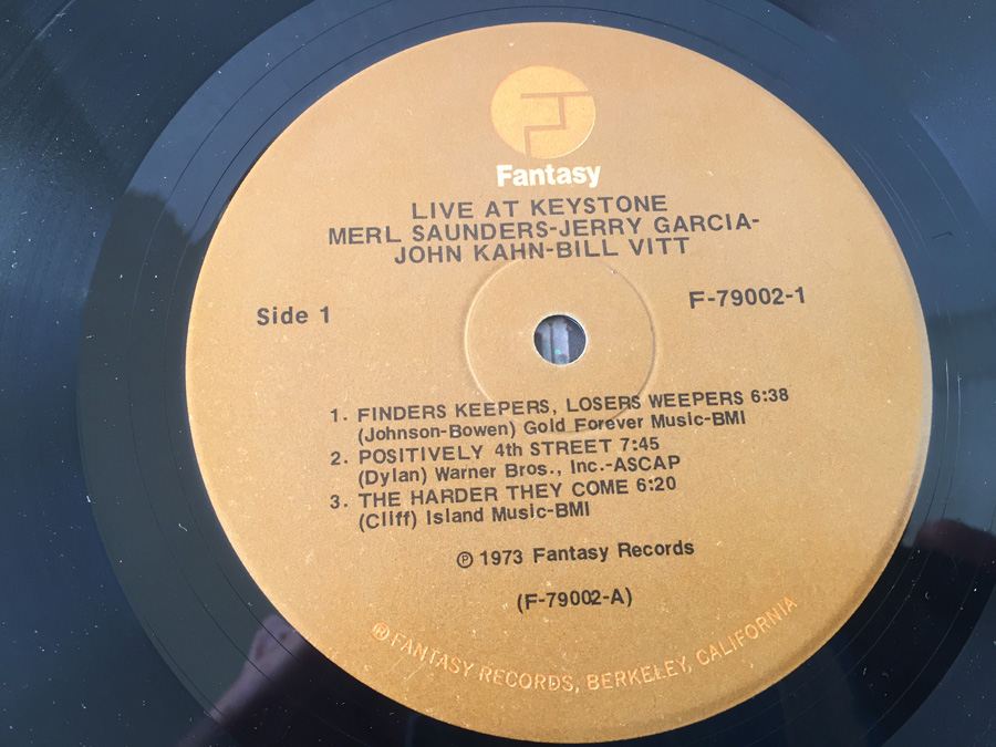 Merl Saunders, Jerry Garcia, John Kahn, Bill Vitt ‎– Live At Keystone - Fantasy ‎- F-79002 [Photo 7]