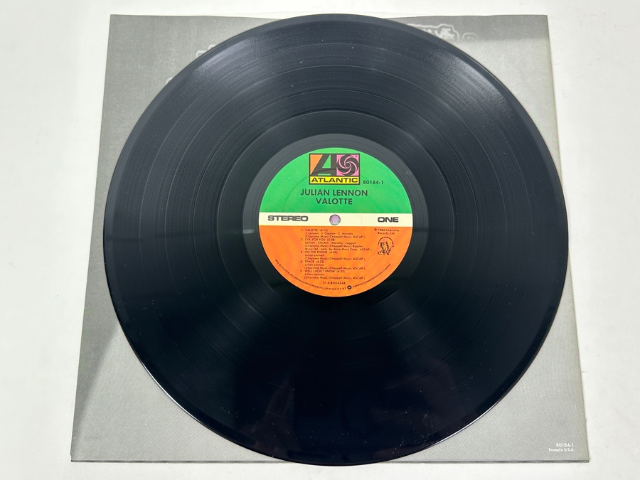 Julian Lennon - Valotte Atlantic Records 80184-1 1984 Vinyl Record [Photo 3]