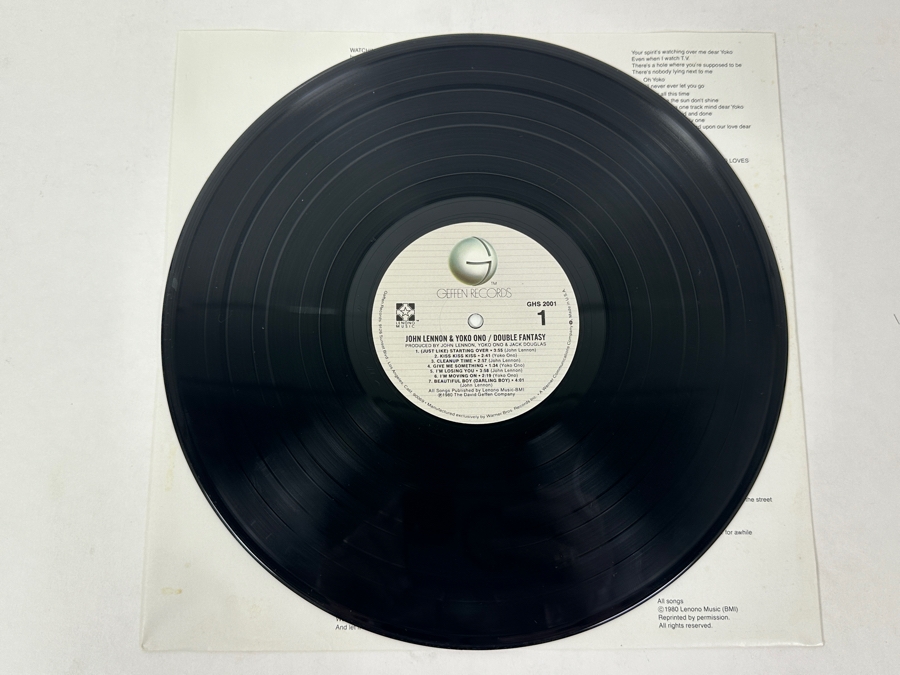 John Lennon & Yoko Ono - Double Fantasy, Geffen Records, Catalog Number GHS 2001, Released 1980 Vinyl Record [Photo 3]