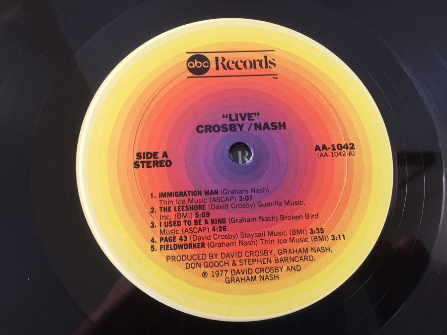 Crosby-Nash ‎- Live - ABC Records ‎- AA-1042 - PROMO [Photo 7]