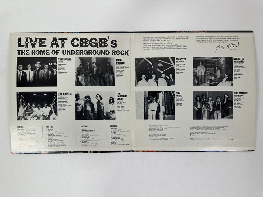 Various Artists - Live At CBGB'S Atlantic SD 2-508 1976 Vinyl Record [Photo 2]