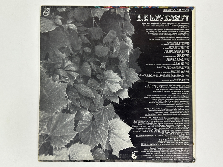 H.P. Lovecraft - H.P. Lovecraft, Philips, PHS 600-252, 1967 Vintage Psychedelic Rock Stereo Vinyl Record [Photo 2]