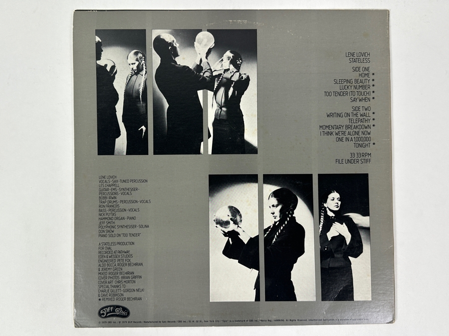 Lene Lovich - Stateless -Released In 1978 By Stiff - Epic Records JE 36102 Vinyl Record [Photo 2]