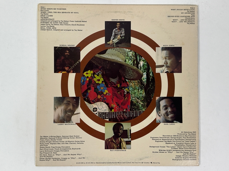 Taj Mahal - Music Keeps Me Together, Columbia PC 33801, 1975 Vinyl Record [Photo 2]