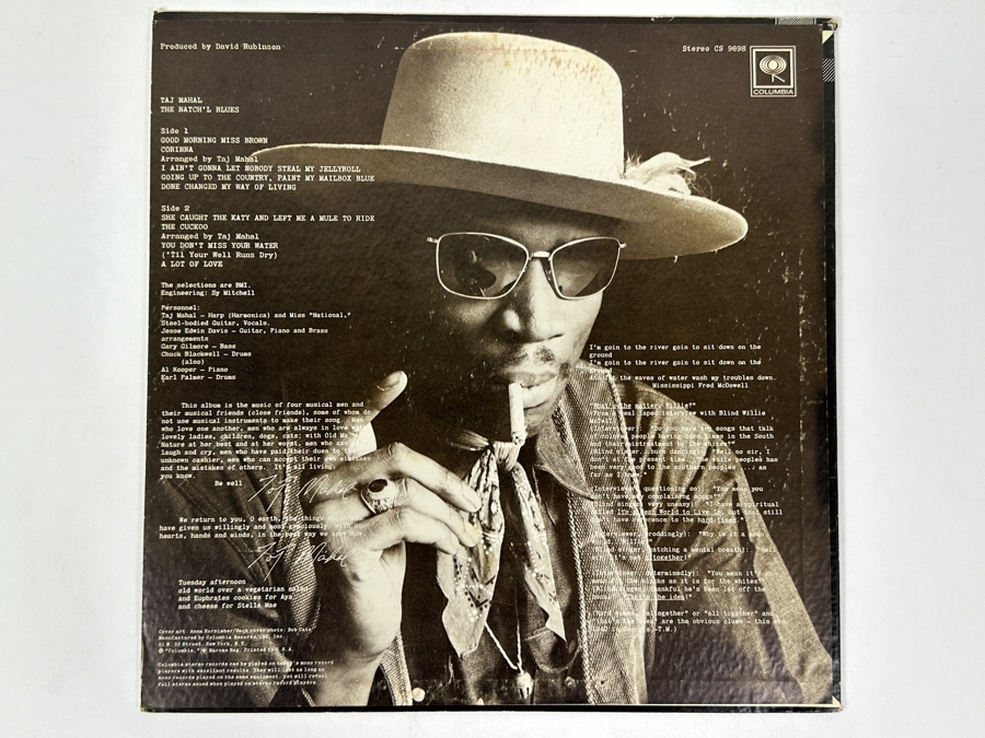 Taj Mahal - The Natch'l Blues - A Classic 1969 Blues Rock Release From Columbia CS 9698 Vinyl Record [Photo 2]