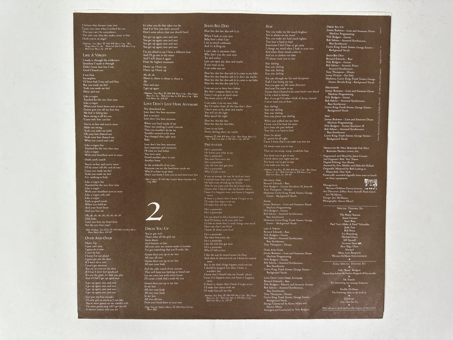 Madonna - Like A Virgin, Released By Sire Records 1-25157, 1984 Classic Pop Vinyl Record [Photo 5]