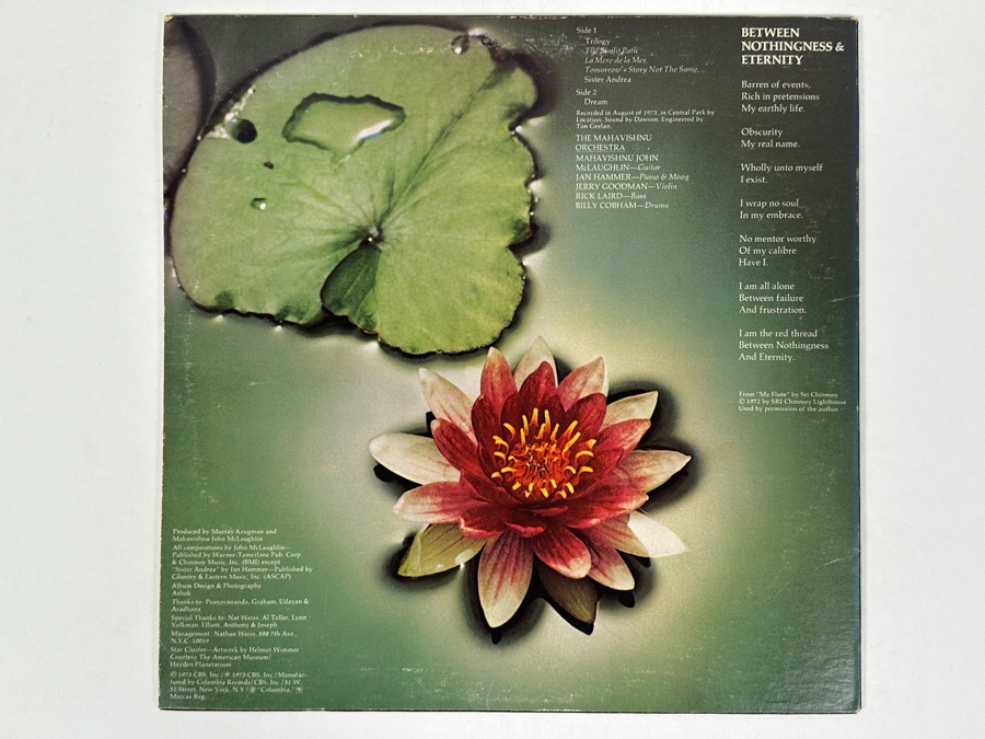Mahavishnu Orchestra - Between Nothingness & Eternity Live, Columbia, KC 32766, 1973 Vinyl Record [Photo 2]
