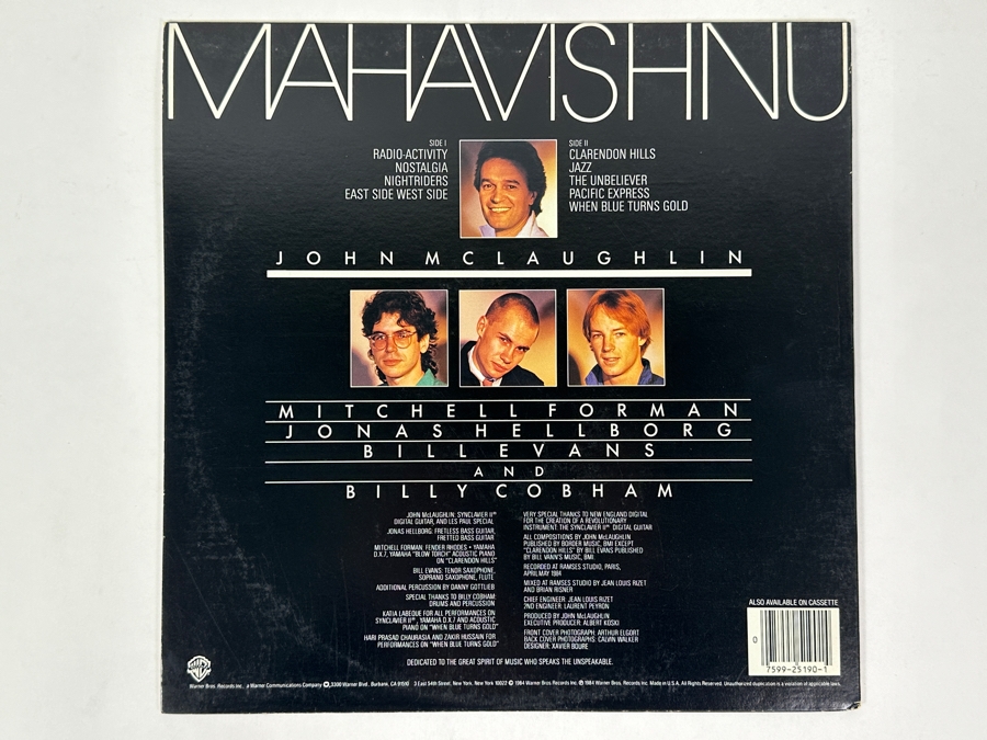 Mahavishnu - Mahavishnu. Warner Bros. Records 1-25190 1984 Vinyl Record [Photo 2]