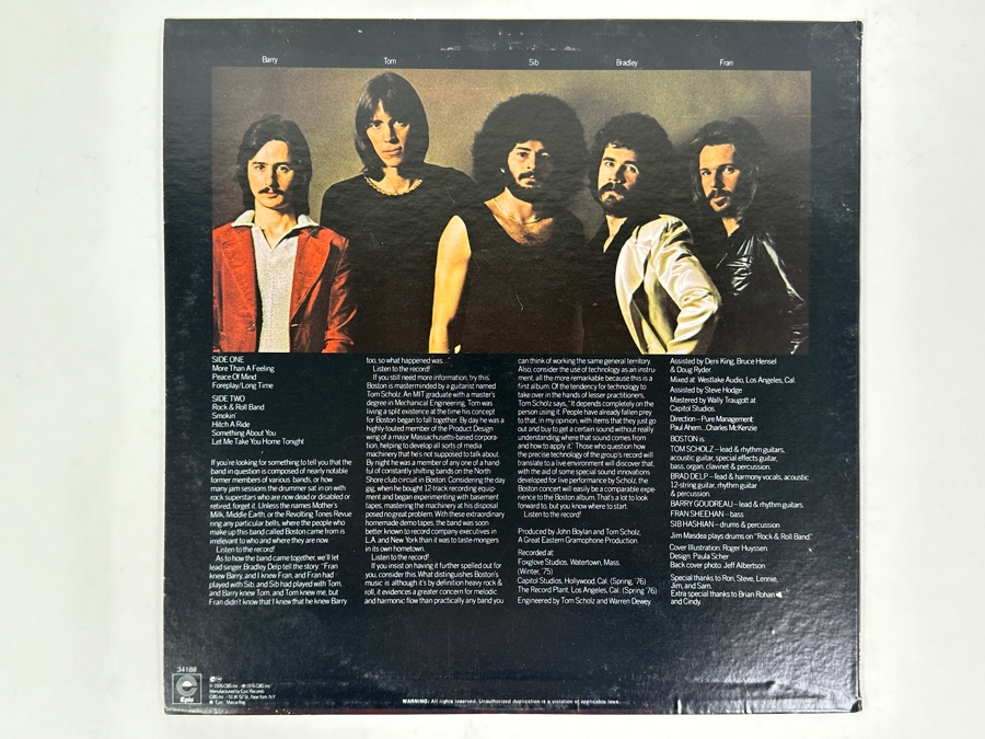 Boston - Boston, Featuring Iconic Sci-Fi Art Of Flying Saucers And An Exploding Planet, Epic Records, JE 34188, 1976 Vinyl Record [Photo 2]