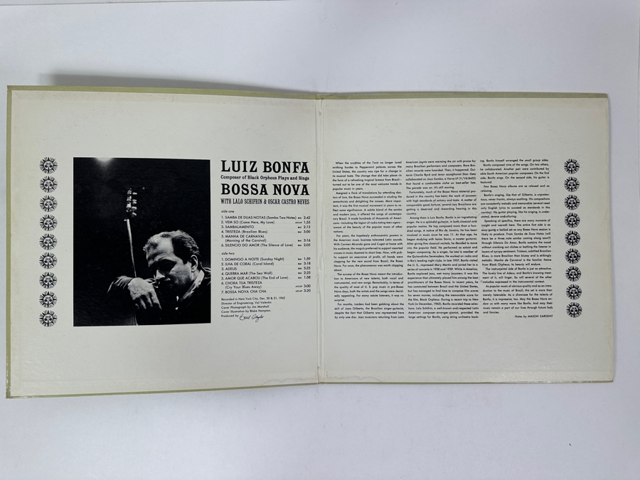 Luiz Bonfa - Bossa Nova (Composer Of Black Orpheus Plays And Sings With Lalo Schifrin & Oscar Castro Neves), Verve V-8522 1962 Vinyl Record Promotion Copy [Photo 3]