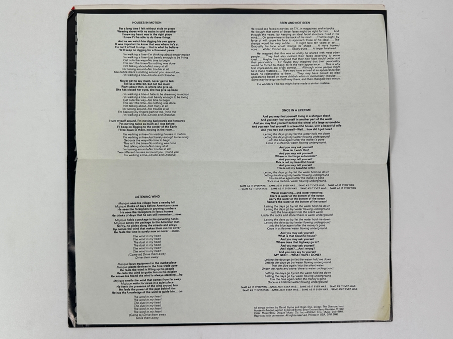 Talking Heads - Remain In Light Sire Records SRK 6095 1980 Vinyl Record [Photo 3]