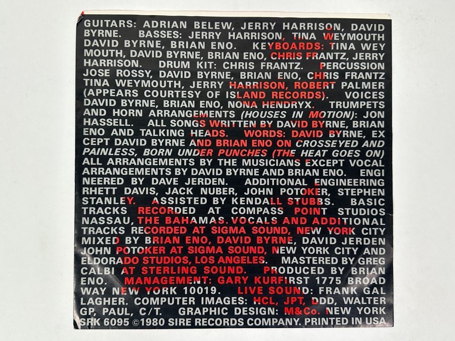 Talking Heads - Remain In Light Sire Records SRK 6095 1980 Vinyl Record [Photo 7]