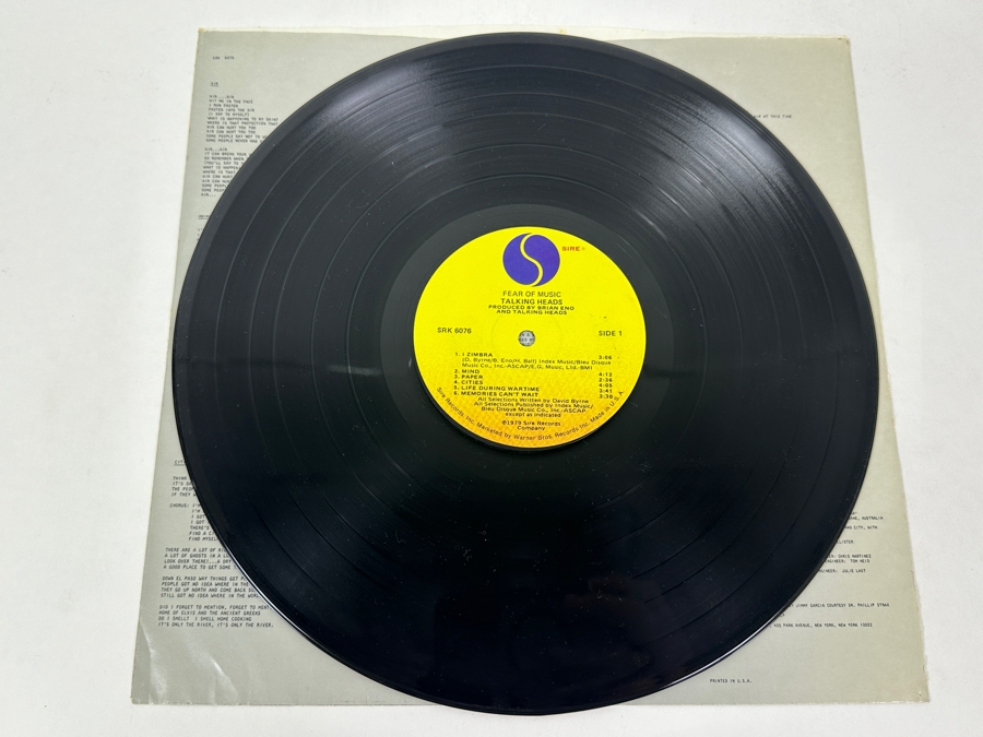 Talking Heads - Fear Of Music, Sire Records SRK 6076 1979 Vinyl Record [Photo 3]