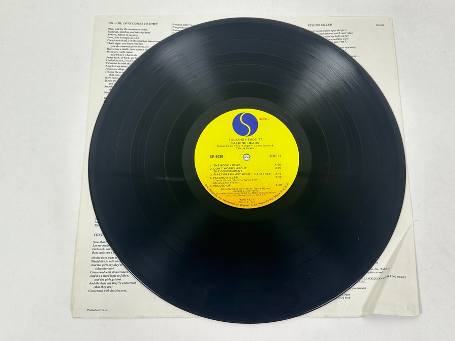 Talking Heads - 77, Sire Records Label, SR 6036 1977 Vinyl Record [Photo 4]
