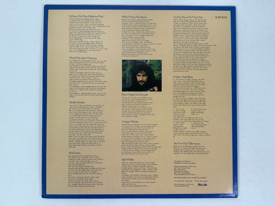 Cat Stevens - Tea For The Tillerman, Island Records ILPS 9135 1971 A Classic Folk-Rock Album Vinyl Record [Photo 3]