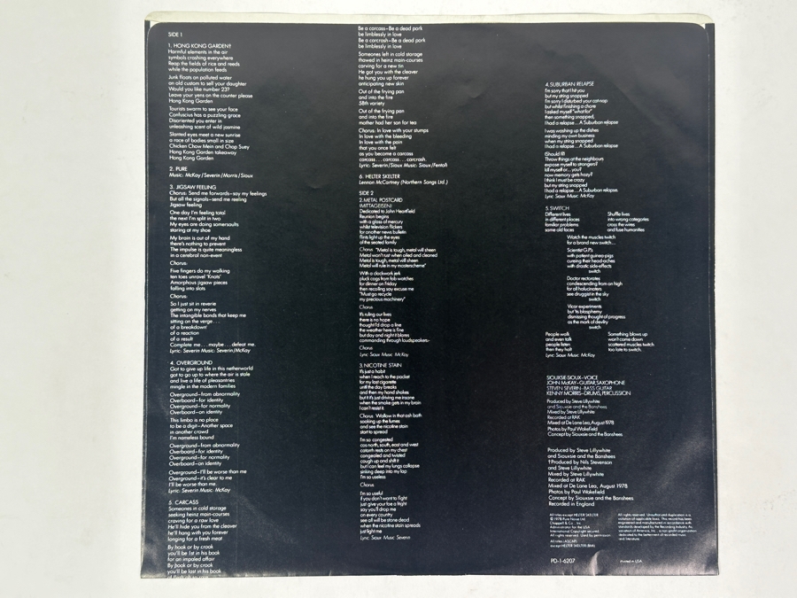 Siouxsie And The Banshees - The Scream Polydor PD-1-6207 1978 Vinyl Record [Photo 6]