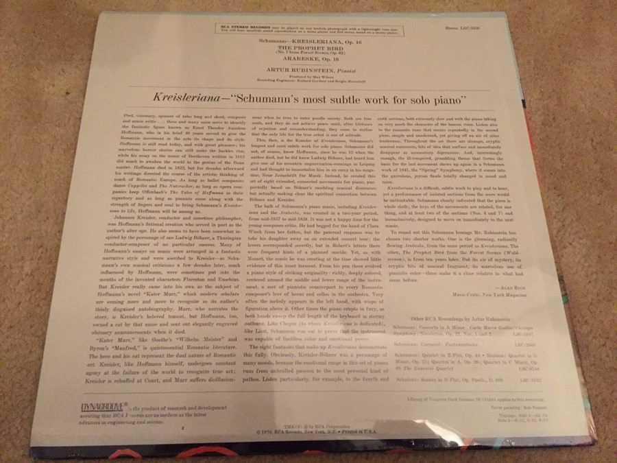 Artur Rubinstein, Schumann ‎- Schumann Kreisleriana - The Prophet Bird - Arabeske - SEALED [Photo 4]