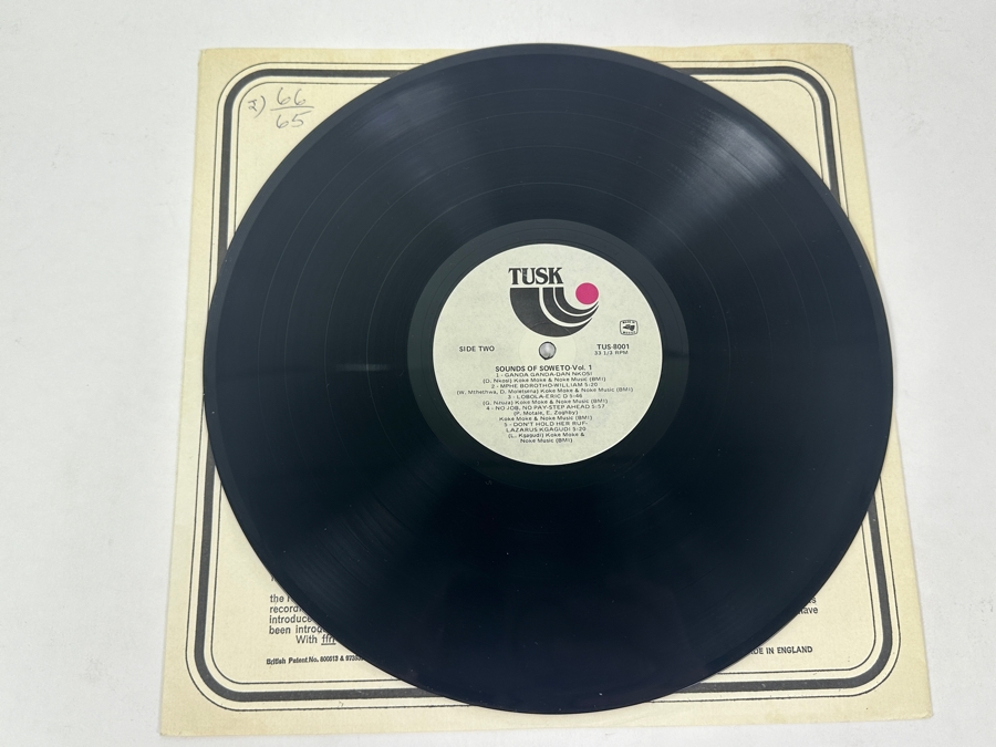 Various Artists - Sounds Of Soweto - Volume 1 Tusk Records TUSK-8001 1988 Vinyl Record [Photo 4]