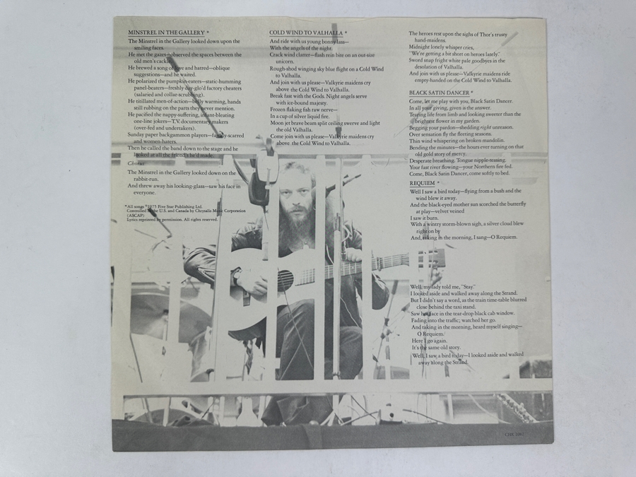 Jethro Tull Minstrel In The Gallery - Chrysalis Records CHR 1082 1975 Vinyl Record [Photo 5]