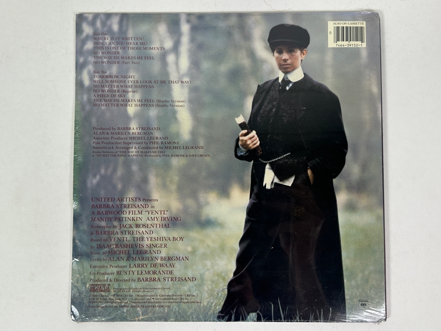 Factory Sealed Barbra Streisand - Yentl. Columbia Records 1983 Original Motion Picture Soundtrack Vinyl Record [Photo 2]