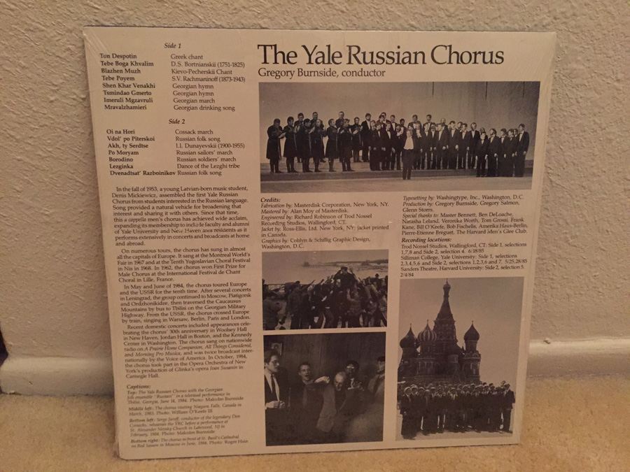 Yale Russian Chorus, The - Gregory Burnside - YRC 009 - SEALED [Photo 2]
