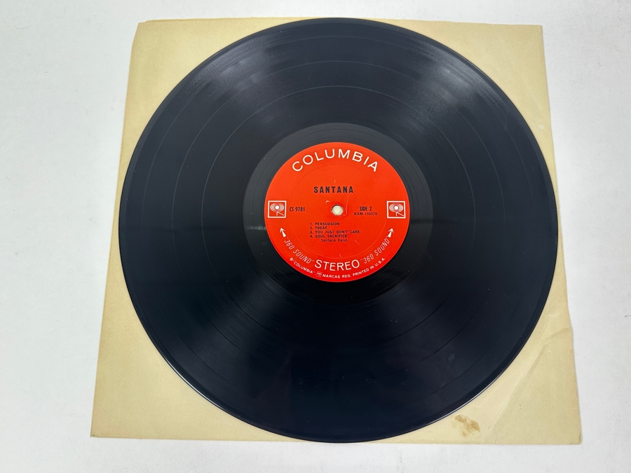 Santana - Santana Columbia CS 9781 1969 Featuring A Black And White Roaring Lion's Head Album Art With Optical Illusion Elements Vinyl Record [Photo 4]