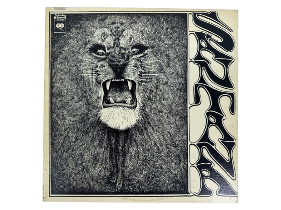 Santana - Santana Columbia CS 9781 1969 Featuring A Black And White Roaring Lion's Head Album Art With Optical Illusion Elements Vinyl Record