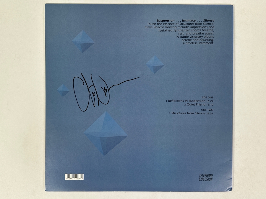 SIGNED Steve Roach - Structures From Silence. Fortuna Records 1984. A Classic Ambient Masterpiece Vinyl Record SIGNED BY ARTIST ON BACK OF ALBUM COVER [Photo 2]