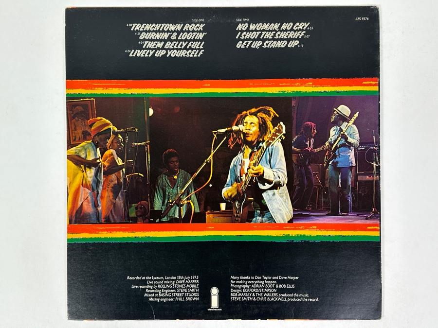 Bob Marley And The Wailers - Live! Island Records ILPS 9376 1975. A Legendary Reggae Concert Recorded At The Lyceum London. Vinyl Record [Photo 2]