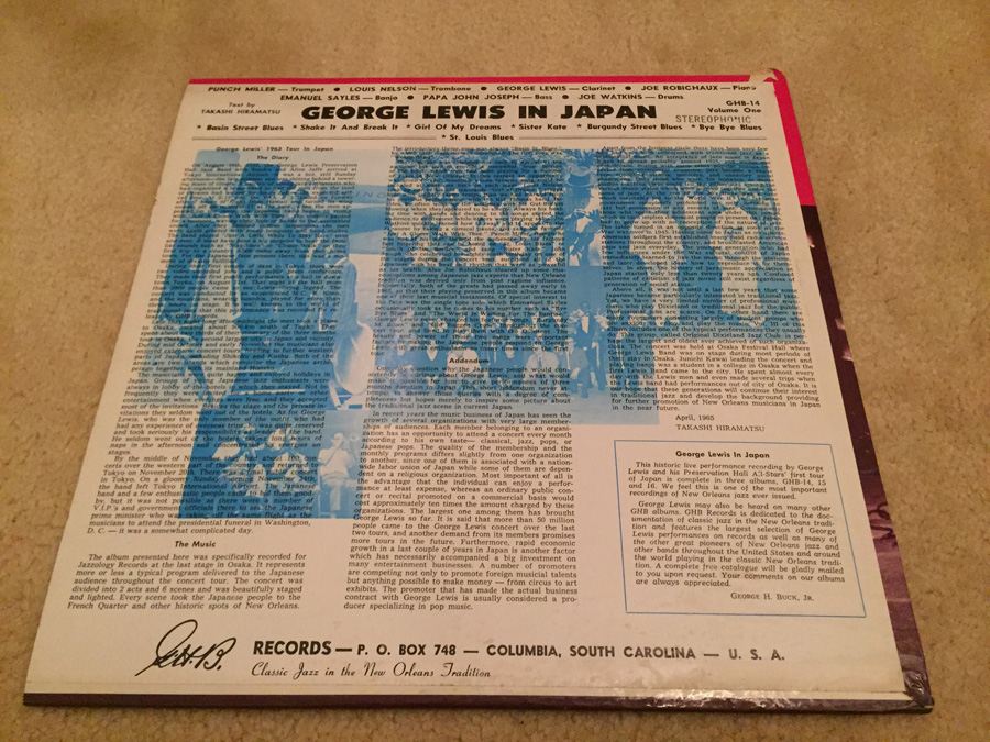 George Lewis And His Preservation Hall All-Star ‎- George Lewis In Japan - G.H.B. Records ‎- GHBS-14 [Photo 2]