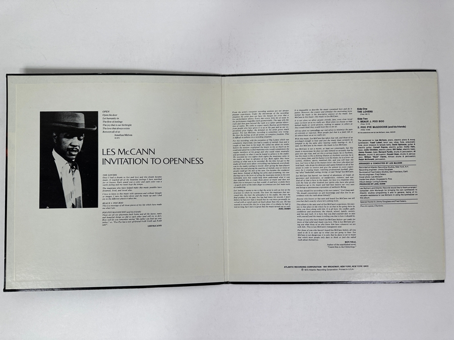 Les McCann - Invitation To Openness, Atlantic SD 1603, 1972 Vinyl Record [Photo 2]