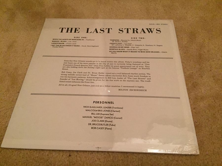 Last Straws, The - New Orleans Dixieland Jazz - Dulai ‎- 803 - SEALED [Photo 2]