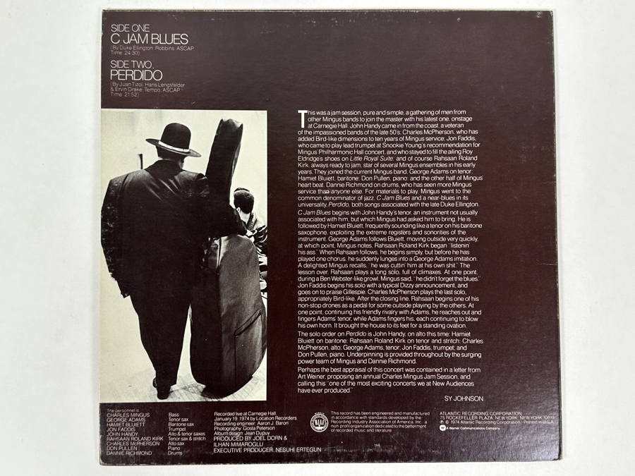 Mingus - At Carnegie Hall. Classic Live Jazz Performance Released On Atlantic Records, SD 1667 1974 Vinyl Record [Photo 2]