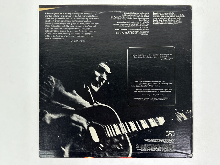 John McLaughlin - Extrapolation. Polydor [PD 1 6074] 1976 Vinyl Record [Photo 2]