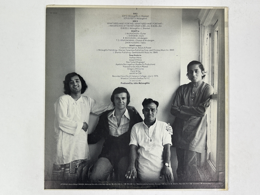 Shakti - Shakti With John McLaughlin. Columbia PC 34162 1976 Vinyl Record [Photo 2]